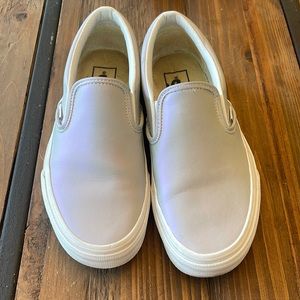 Vans- slightly iridescent grey slip on shoes